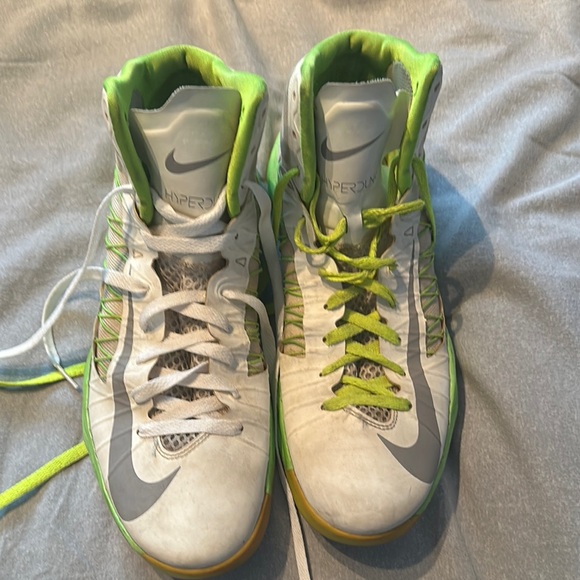Nike Hyperdunk High-Top Sneakers - White and Green - Picture 1 of 8